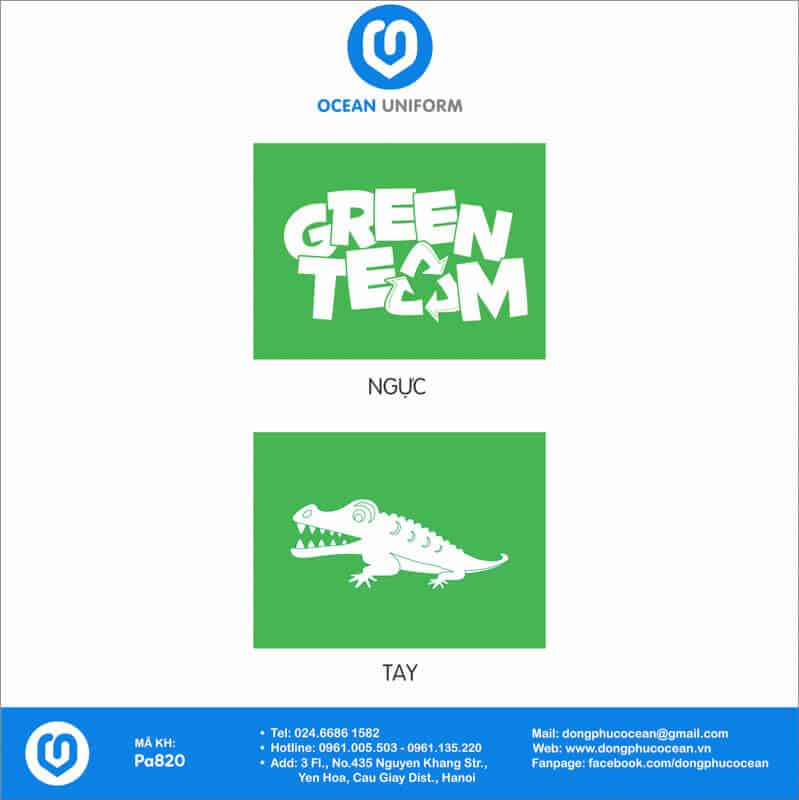 Họa tiết áo nhóm Green Team